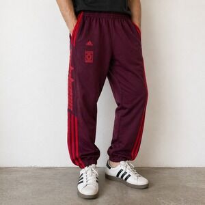 Adidas Yeezy Calabasas Track Pants Mens M Maroon Red Joggers Kanye Streetwear
